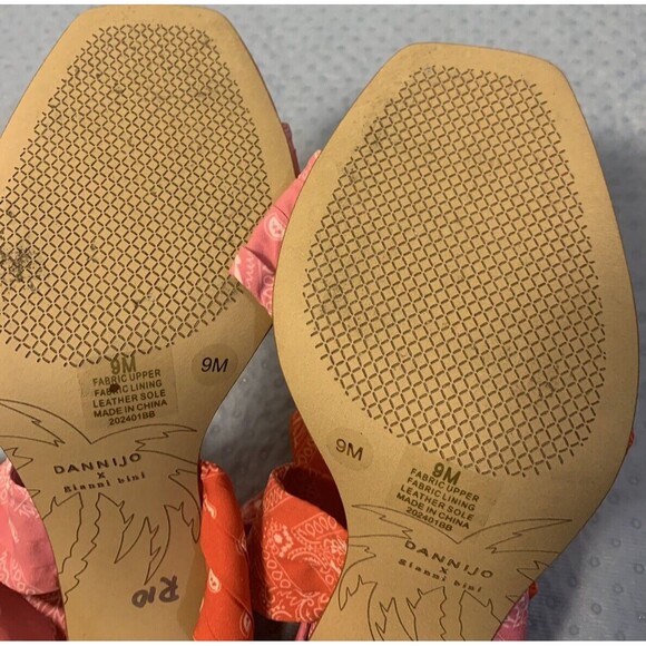 Sz 9 | Gianni Bini x DANNIJO Bandana Colorblock Print Ankle Wrap Heel Barbie - Picture 10 of 10